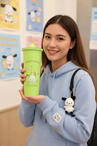 Miniso Sanrio Lisanslı Pipetli Paslanmaz Çelik Matara Pochacco 800 ml