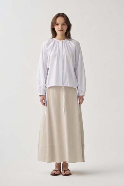 ALLDAY Λευκό πουκάμισο με μανίκια ρεγκλάν Με δέσιμο