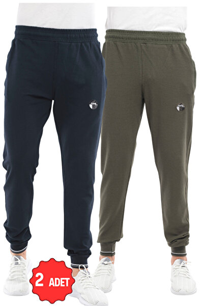 FORE SPORT Men's Waffle Sweatpants Set of 2 in Khaki and Navy Blue Relaxed Fit