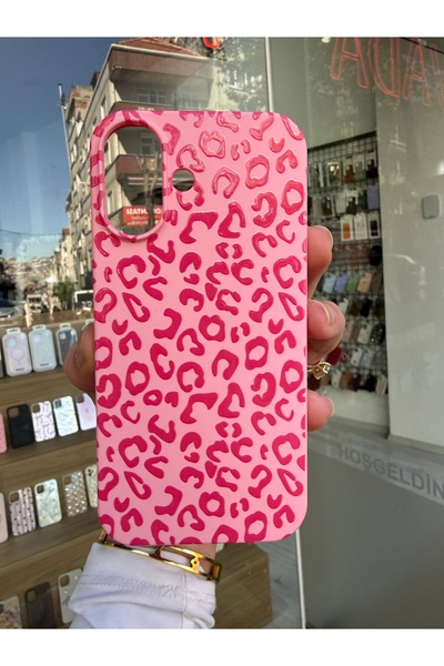 OVADA İphone 16 Uyumlu Minik Leopar Desenli Silikon Telefon Kılıfı