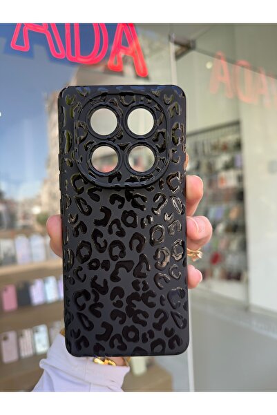 OVADA Redmi Note 14 Pro 4G Uyumlu Siyah Leopar Desenli Telefon Kılıfı