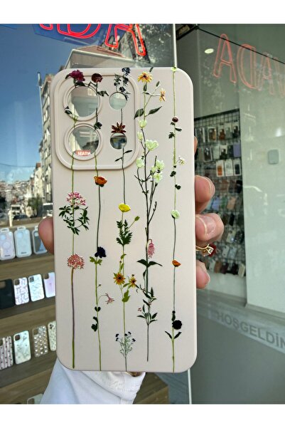 OVADA Redmi 15C Uyumlu Sarmaşık Çiçek Desenli Kamera Korumalı Silikon Telefon...