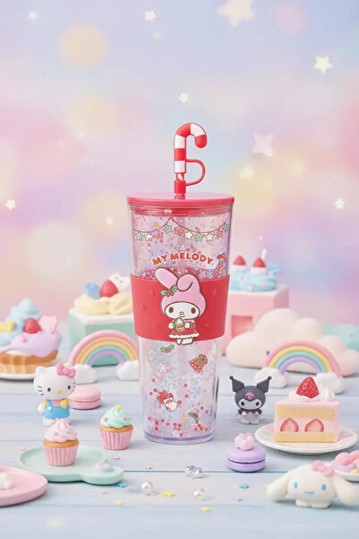 Miniso Sanrio Lisanslı My Melody Yılbaşı Koleksiyonu Çift Cidarlı ve Pipetli ...