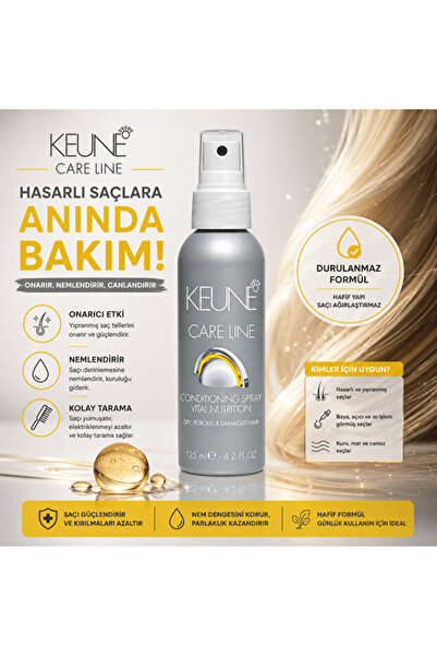 Keune Care Line Vital Nutrition Sprey 125 ml | Hasarlı Saçlar İçin Durulanmay...