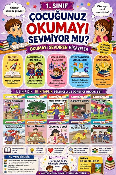 Ata Yayıncılık 1.Sınıf Okumayı Sevdiren 10 lu Hikaye Seti 3