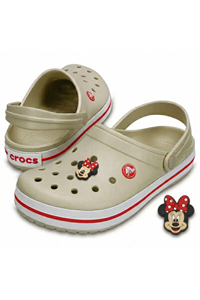 Crocs Γυναικείες παντόφλες Crocband σε μπεζ χρώμα 11016-1AS (Διακοσμητικές πα...