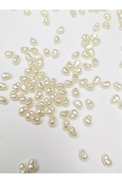 PASAMİA Trapezoid Pearl Cream Colored Beads 20 gr (103 PCS)