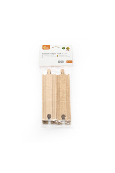 Viga Set extensii sine din lemn pentru trenulete,4 buc,drepte medii,Viga
