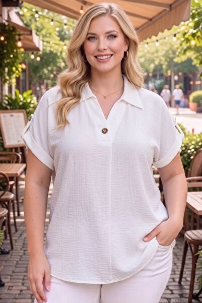 tarzımsüper Γυναικεία μπλούζα πουκάμισο με γιακά πόλο με κουμπιά