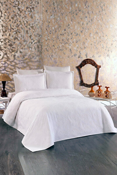 Evien Home %100 Pamuk Çift Kişilik Yatak Örtüsü Pike Takımı Astori 230x240 cm Yumuşak