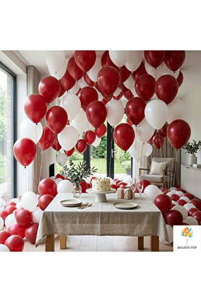 baloss fer Red White Balloon Set 24 Pieces Party Birthday Valentine's Day Decor