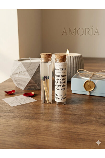 Amoria Handmade Candels Amoria Candle Dilek Kibriti |7’li 5 Renk Niyet Kibrit...