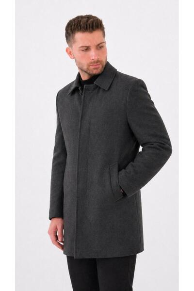 RUVEN TEKSTİL Κλασικό πουκάμισο με γιακά πάνω από το γόνατο Kaşe KabaN