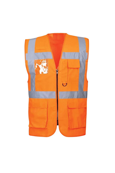 ENTWEAR Turuncu Hi-Vis Reflektörlü Mühendis İkaz Yeleği