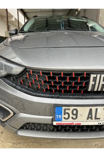 İŞCAN MOTOR Egea Cross Ön Panjur Sticker Etiket Parlak Kırmızı