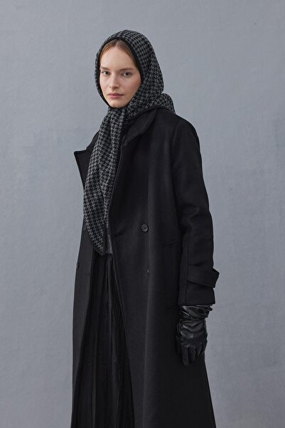Fahhar Houndstooth Hooded weft black