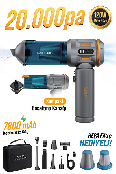 auhma AHV-24 LIMITED EDITION Mavi – 22.000PA Brushless Kablosuz Araç İçi Bası...