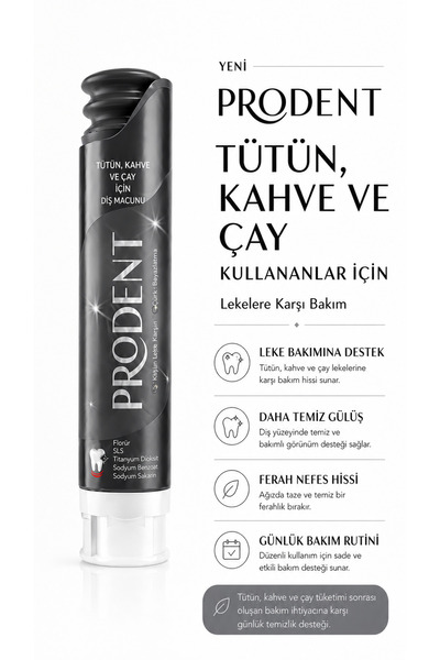Prodent Tütün Kullananlar İçin Aktif Mineralli Beyazlatıcı Doğal Diş Macunu