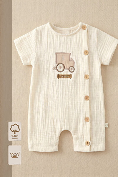 Minory Baby - %100 Pamuk Müslin Bebek Tulum