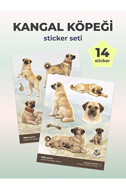 WOW sparks! Planner & Journal Sticker – Sivas Kangal Köpeği Temalı Mini Ajand...