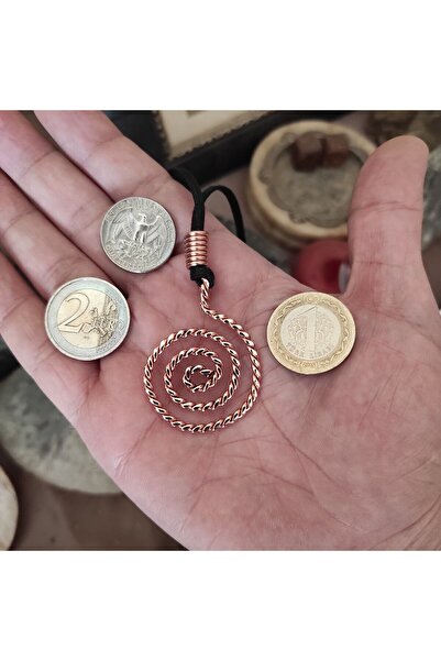 mba handmade jewelry Tensor El Yapımı Saf Bakır Kolye - Spiral Tensör Kolye -...
