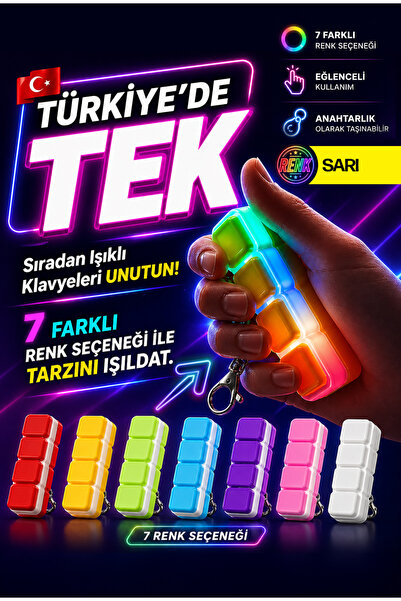 TriDex Işıklı Klavye Anahtarlık (Sarı) - Yavaş ve Hızlı Rastgele Tüm Renkler ...