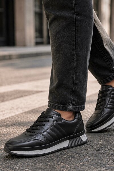 Vantaggio Pantofi casual pentru bărbați Verona Black, 100% piele naturală