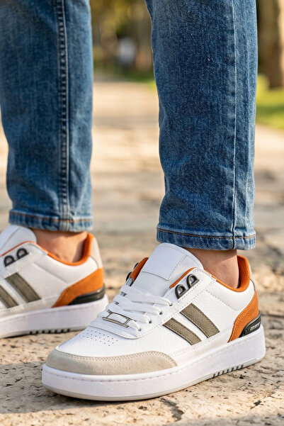 IN-STEP Black Legend Series: White Orange Unisex Sports Shoes
