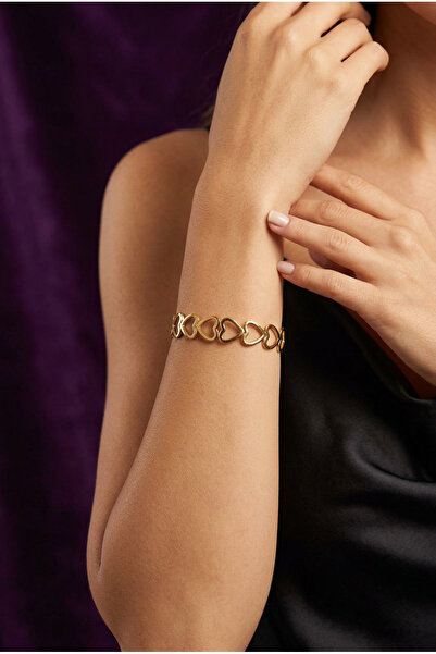Begondio Elegant Heart Motif Stylish Adjustable Women's Cuff Bracelet
