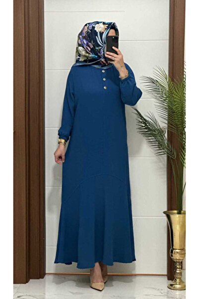 MODA ALMİRA 35358 K 90 İNDİGO ÖMÜR ELBİSE