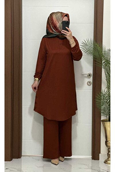 MODA ALMİRA 2622 K 100 KİREMİT DÜĞME DETAY LALE TAKIM