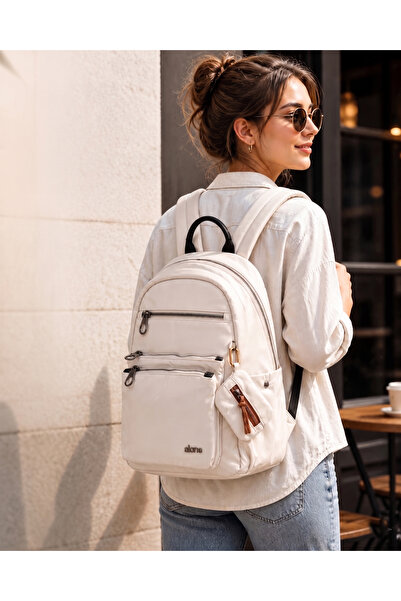 Alone Rucsac casual rezistent la apă cu multiple compartimente – Culoare gri ...
