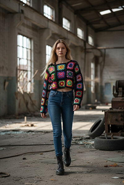 El örgüsü Ydr Design Crop Sweater
