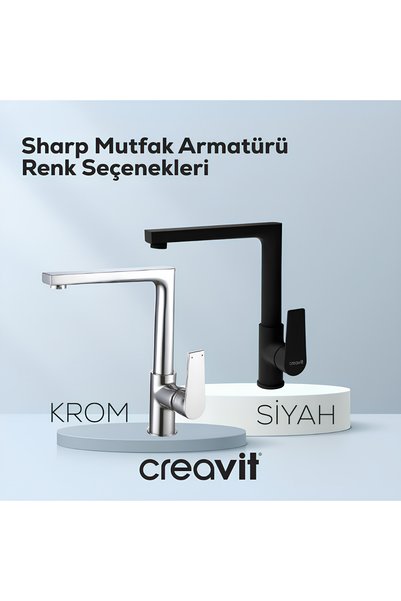Creavit Sharp Kitchen Faucet Matte Black Sr8500S