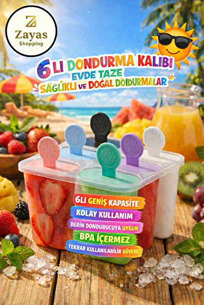 Zayas Shopping Zs-0073-Tropical Fruit Ice Cream Mold – Set of 6 Premium Summe...