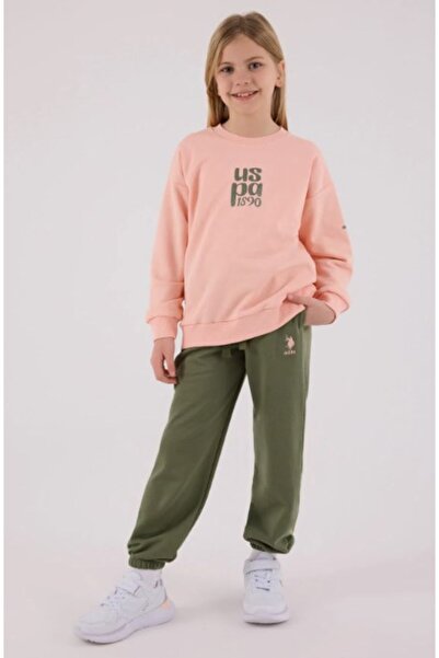 U.S. Polo Assn. U.S. Polo Assn Girls' Long Sleeve Sweatshirt Tracksuit Set 9-...