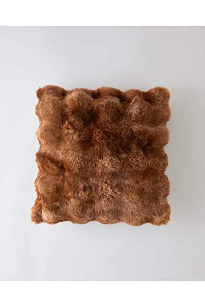 English Home Terra Pelüş Kırlent Kılıfı 45x45 cm Kahve