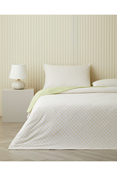English Home Bloomelle Pamuklu Tek Kişilik Nevresim Seti 160x220 cm Sarı-Yeşil