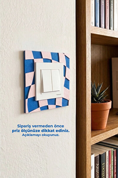 To Design Lab Dama Desenli Renkli Dekoratif Priz Anahtar Çerçevesi - 8,5cm Pr...