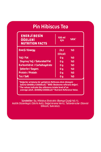 Pin Hibiskus Çayı & Cool Lime Deneme Paketi - Şekersiz & Kalorisiz 6 Adet X 1 Litre Ice Tea