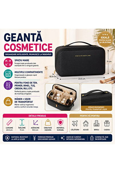 SMARTECH Geantă pentru cosmetice și parfumuri cu mâner, ideală pentru bagaje,...