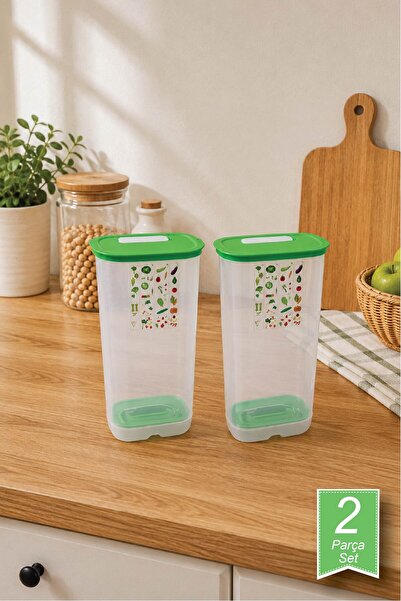 VİP AHMET Vegetable, Fruit and Greenery Storage Container 2*3.3 Lt Air-Channe...