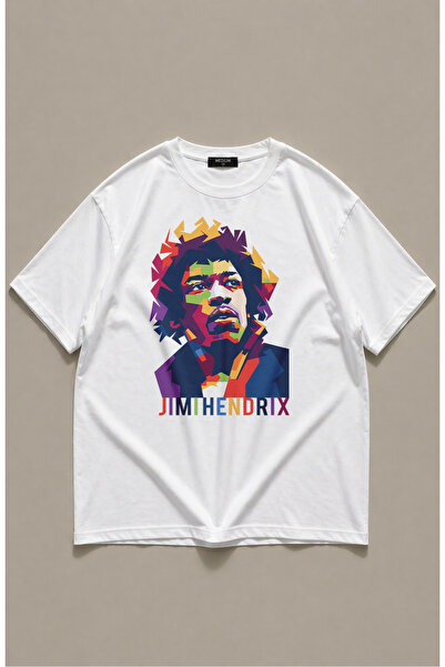 Fuddy Moda Μπλουζάκι με στάμπα Jimi Hendrix Unisex, Μπλουζάκι με στάμπα Rock-...