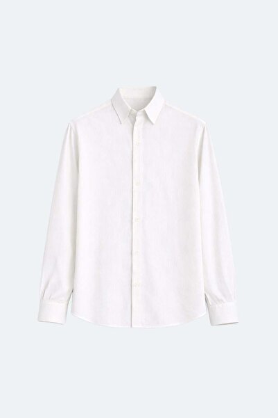 VAMOSCLO Lightly Textured Oversize Shirt Ecru
