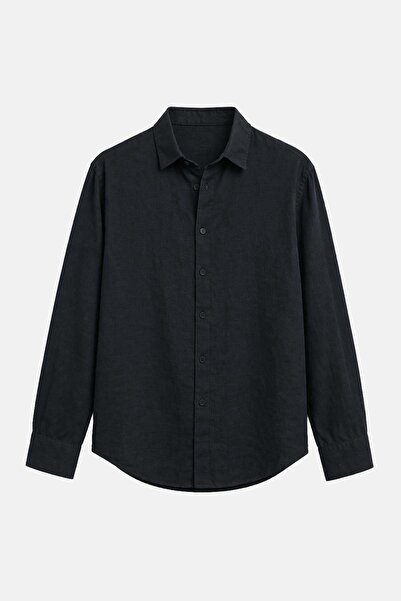VAMOSCLO Modal Kumaş Oversize Gömlek Siyah
