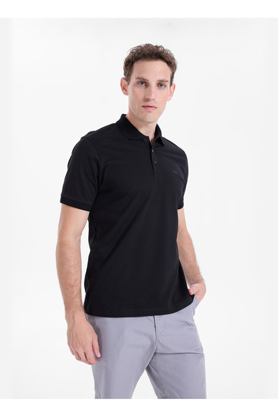Discovery Expedition D6SM-TST3801 Siyah Erkek Polo T-Shirt
