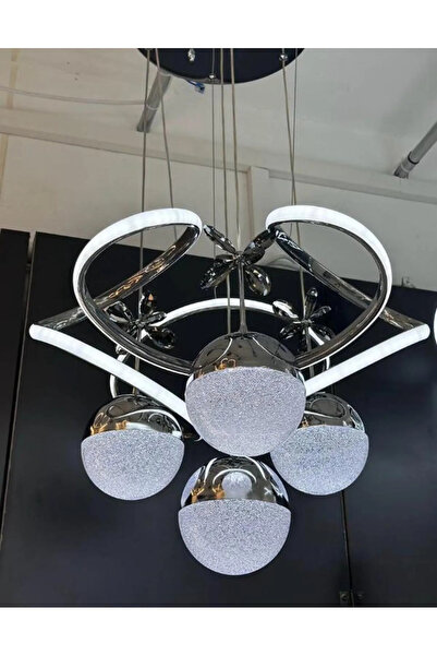 Özgül Seka Kyhn Dron Model Krom LED 4 Toplu 3 Renk Sarkıt Avize - Salon Oturm...