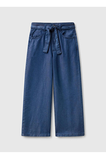 United Colors of Benetton Lacivert Kız Çocuk Denim Pantolon 4FFKCE03Q