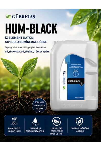 GÜBRETAŞ HUM-BLACK 20 Lt (Humik ve Fulvik Asit Esaslı Organomineral Gübre)
