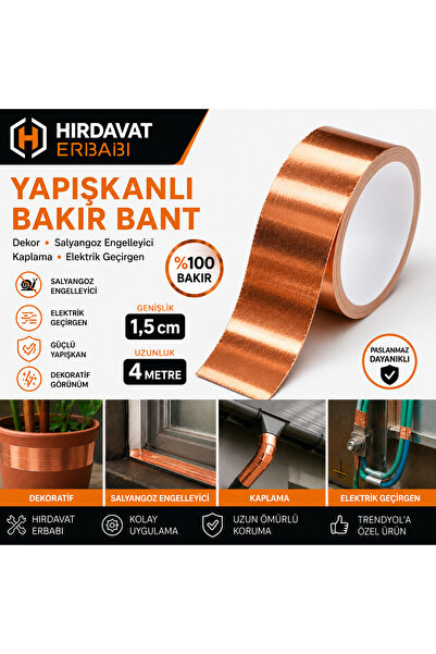 HIRDAVAT ERBABI BAKIR BANT YAPIŞKANLI EN 2 CM BOY 4 METRE KALINLIK 0,04